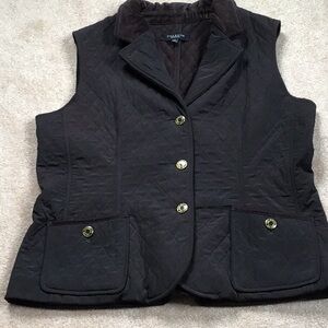 Beautiful Talbots chocolate color Quilted Vest.